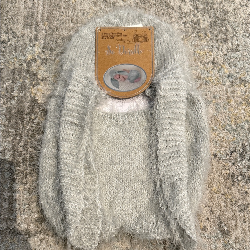 Cozy Gray Bunny Costume for baby- photoshoot